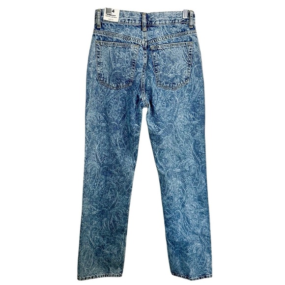 MANGO Denim Mid-rise Paisley straight-leg jeans - Picture 9 of 11